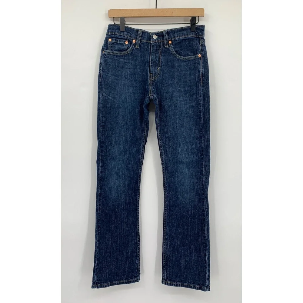 Levis 527 Jeans Mens 29x32 Blue Slim Bootcut Low Rise Dark Wash Denim Pants
